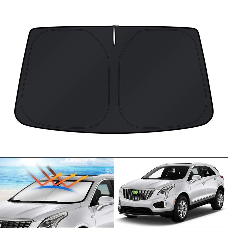 KUST Windshield Sun Shade for 2017-2024 2025 2026 Cadillac XT5 Accessories Window Shade Foldable Sunshade Protector Blocks UV Rays Keep Car Cooler - Image 1